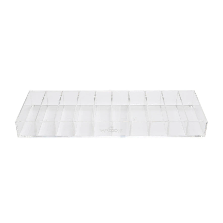 Alexa® Acrylic Makeup Drawer Organizer - Adjustable Dividers, 10 Slots (Long) 4 Alexa® Acrylic Makeup Drawer Organizer - Adjustable Dividers, 10 Slots (Long) - Image 2