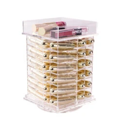 48-Slot Acrylic Lipstick Spinner With Open Top
