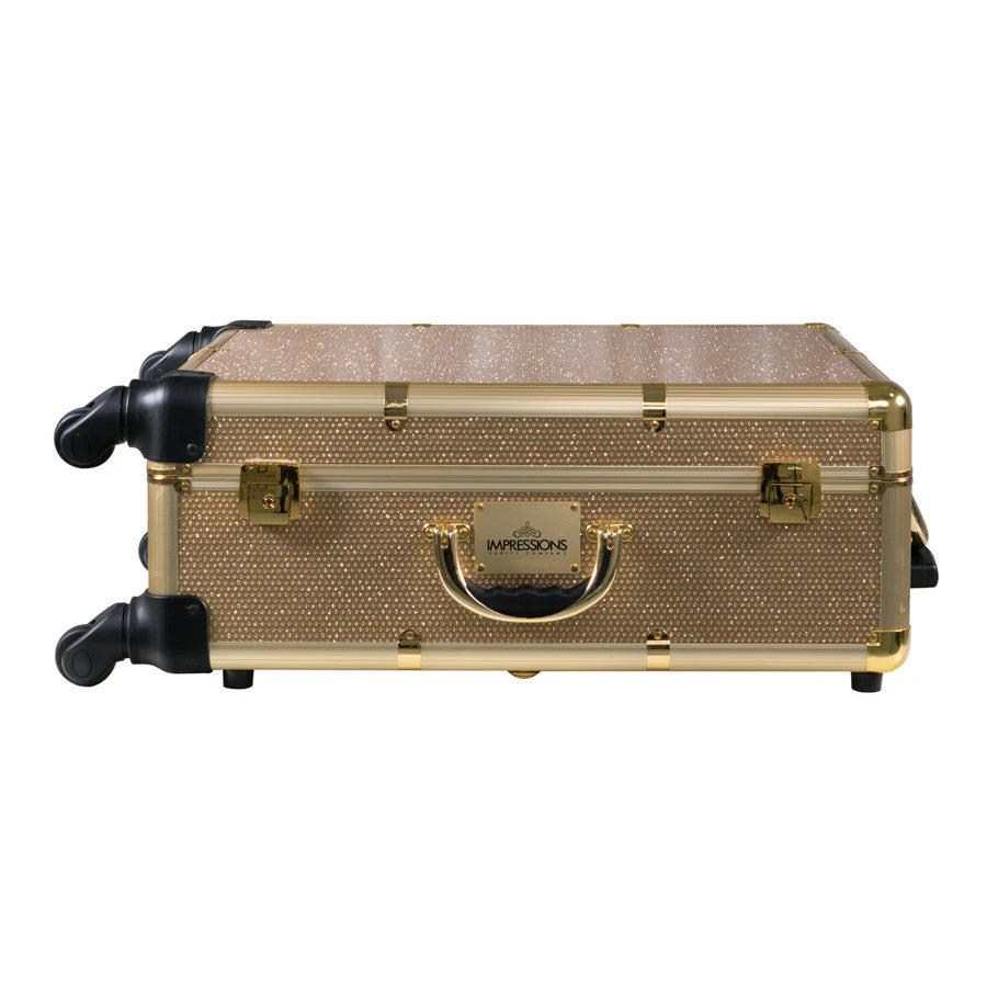 SlayCase® Pro Vanity Travel Train Case With Stand In Champagne Sparkle 5 SlayCase® Pro Vanity Travel Train Case With Stand In Champagne Sparkle - Image 3