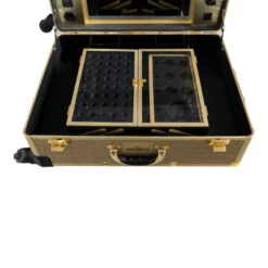 SlayCase® Pro Vanity Travel Train Case With Stand In Champagne Sparkle 13 SlayCase® Pro Vanity Travel Train Case With Stand In Champagne Sparkle -Impressionsvanity Impressions Vanity SlaycasePro Gold 005 6f722de7 fd2c 4229 a729 ba3e298e1522