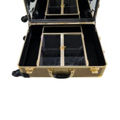 SlayCase® XL Vanity Travel Train Case In Rose Gold Bling 10 SlayCase® XL Vanity Travel Train Case In Rose Gold Bling -Impressionsvanity Impressions Vanity SlaycaseXL Gold 004