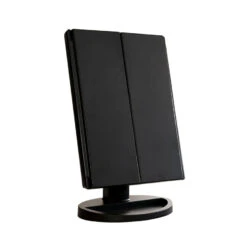 Touch Trifold Dimmable LED Makeup Mirror -Impressionsvanity Impressions Vanity Touch LED Trifold Makeup Mirror Black 01