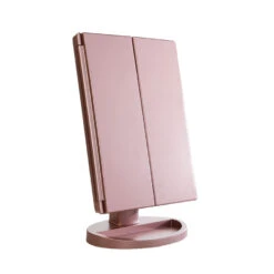 Touch Trifold Dimmable LED Makeup Mirror -Impressionsvanity Impressions Vanity Touch LED Trifold Makeup Mirror Rose Gold 01