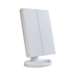 Touch Trifold Dimmable LED Makeup Mirror -Impressionsvanity Impressions Vanity Touch LED Trifold Makeup Mirror White 01