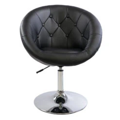 Antoinette Round Tufted Vanity Chair -Impressionsvanity Impressions Vanity Tufted Round Swivel Chair 001