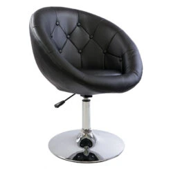 Antoinette Round Tufted Vanity Chair -Impressionsvanity Impressions Vanity Tufted Round Swivel Chair 002
