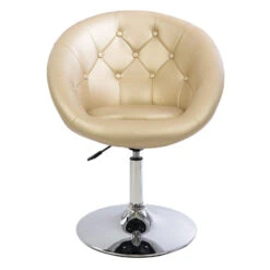 Antoinette Round Tufted Vanity Chair -Impressionsvanity Impressions Vanity Tufted Round Swivel Chair 003