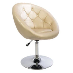 Antoinette Round Tufted Vanity Chair -Impressionsvanity Impressions Vanity Tufted Round Swivel Chair 004