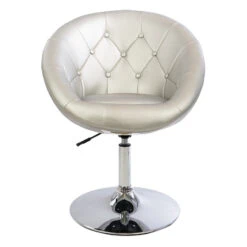 Antoinette Round Tufted Vanity Chair -Impressionsvanity Impressions Vanity Tufted Round Swivel Chair 007
