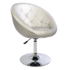 Antoinette Round Tufted Vanity Chair -Impressionsvanity Impressions Vanity Tufted Round Swivel Chair 008