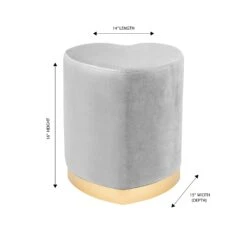 Kianna Heart Vanity Ottoman -Impressionsvanity Kianna Heart Vanity Ottoman