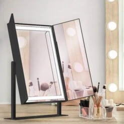 Lavish Tri-Fold LED Tri-Tone Makeup Mirror 22 Lavish Tri-Fold LED Tri-Tone Makeup Mirror -Impressionsvanity LAVISH LIFESTYLE black