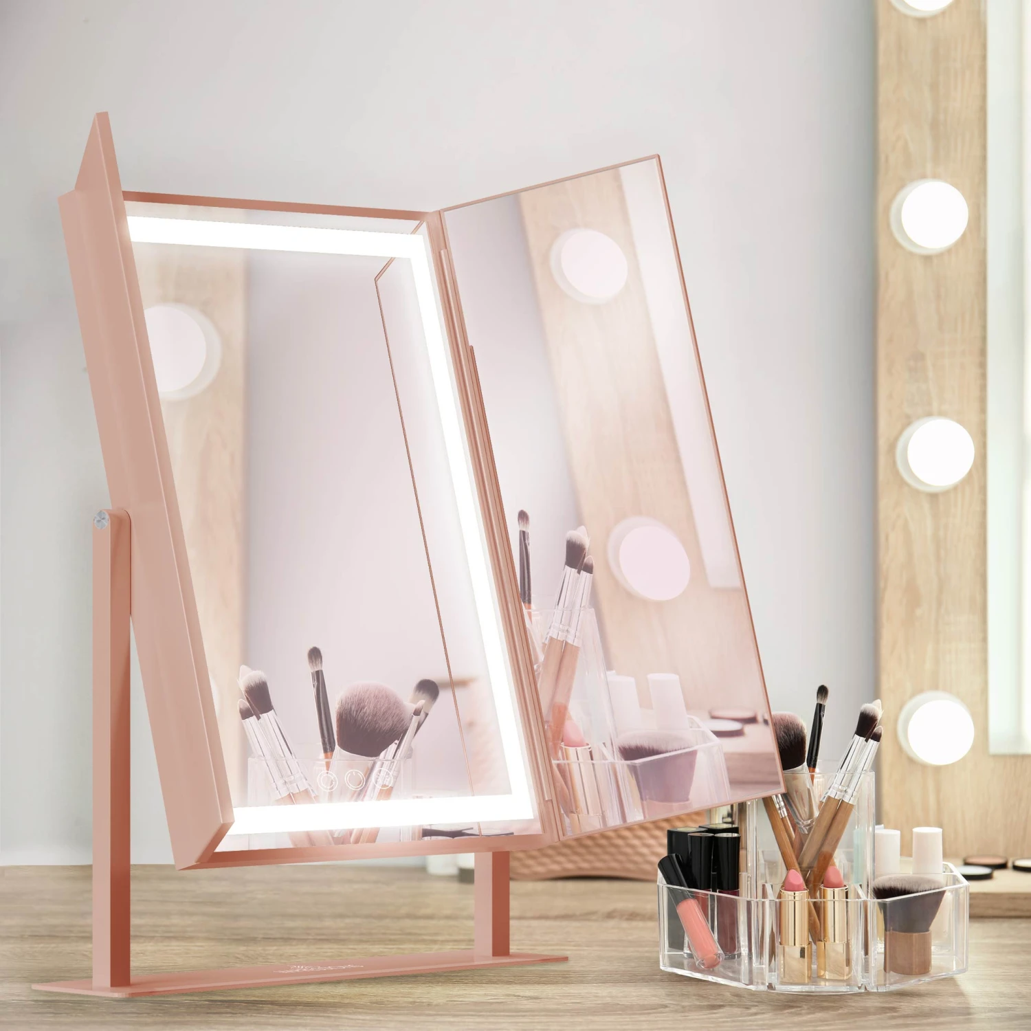 Lavish Tri-Fold LED Tri-Tone Makeup Mirror 4 Lavish Tri-Fold LED Tri-Tone Makeup Mirror - Image 2