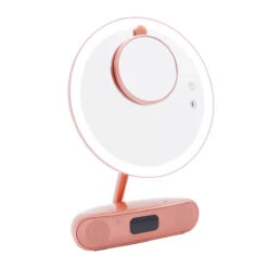 Melody 9-inch Round Duotone Makeup Mirror With Bluetooth Speakers