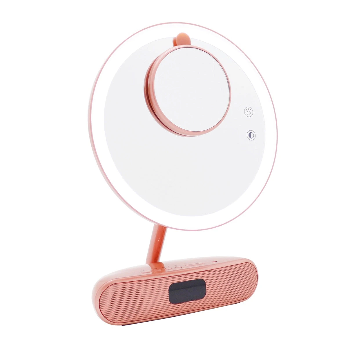 Melody 9-inch Round Duotone Makeup Mirror With Bluetooth Speakers 3 Melody 9-inch Round Duotone Makeup Mirror With Bluetooth Speakers
