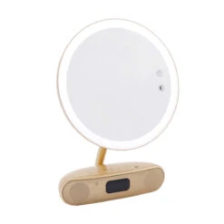 Melody 9-inch Round Duotone Makeup Mirror With Bluetooth Speakers 28 Melody 9-inch Round Duotone Makeup Mirror With Bluetooth Speakers -Impressionsvanity MG 0042 Resized