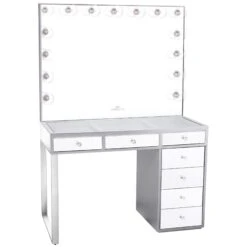 Mini SlayStation® Kylie 1.0 Vanity Table + Vanity Mirror Bundle 16 Mini SlayStation® Kylie 1.0 Vanity Table + Vanity Mirror Bundle -Impressionsvanity MSK Silver Mirrored 2