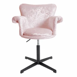 Mary Swivel Vanity Chair -Impressionsvanity Mary pink crushed velvet