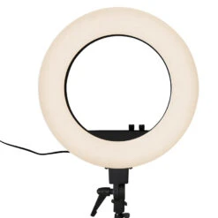 18-Inch DuoTone LED Vanity Studio Ring Light With Stand, Bag And Accessories -Impressionsvanity NGringlight warmblack1 website
