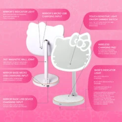 Hello Kitty LED Rechargeable Makeup Mirror 17 Hello Kitty LED Rechargeable Makeup Mirror -Impressionsvanity PREVIEW 3