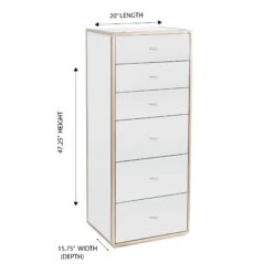 SlayStation® Rylie Mirrored 6-Drawers Vanity Storage Unit -Impressionsvanity SLAYSTATION RYLIE 6 DRAWERS VANITY STORAGE UNIT Dimensions