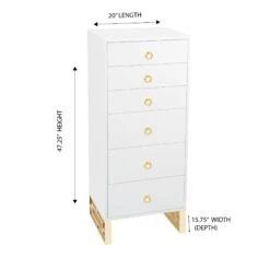 SlayStation® Skylar 6-Drawers Vanity Storage Unit -Impressionsvanity SLAYSTATION SKYLAR 6 DRAWERS VANITY STORAGE UNIT Dimensions