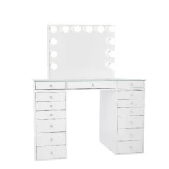 SlayStation® Plus 2.0 Tabletop + Vanity Mirror + 6 Drawer Units Bundle 13 SlayStation® Plus 2.0 Tabletop + Vanity Mirror + 6 Drawer Units Bundle -Impressionsvanity SlaystationPlus2.0 6Drawer White GlowPlus