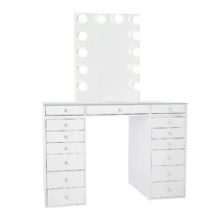 SlayStation® Plus 2.0 Tabletop + Vanity Mirror + 6 Drawer Units Bundle 12 SlayStation® Plus 2.0 Tabletop + Vanity Mirror + 6 Drawer Units Bundle -Impressionsvanity SlaystationPlus2.0 6Drawer White GlowXL