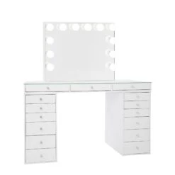 SlayStation® Pro 2.0 Tabletop + Vanity Mirror + 6 Drawer Units Bundle 14 SlayStation® Pro 2.0 Tabletop + Vanity Mirror + 6 Drawer Units Bundle -Impressionsvanity SlaystationPro2.0 6Drawer White GlowPlus