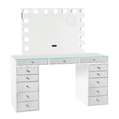 SlayStation® Pro 2.0 Mirrored Tabletop + Vanity Mirror + 5 Drawer Units Bundle 30 SlayStation® Pro 2.0 Mirrored Tabletop + Vanity Mirror + 5 Drawer Units Bundle -Impressionsvanity SlaystationPro2.0 Mirrored5Drawer White PremierProBT