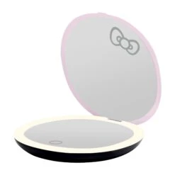 Hello Kitty® "Supercute Signature" Print LED Compact Mirror 17 Hello Kitty® "Supercute Signature" Print LED Compact Mirror -Impressionsvanity Supercute Sig Compact PINK Natural Light