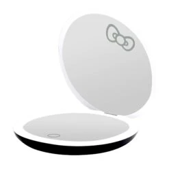 Hello Kitty® "The Swirl" LED Compact Mirror 17 Hello Kitty® "The Swirl" LED Compact Mirror -Impressionsvanity Swirl Compact WHITE Cool Light