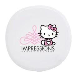 Hello Kitty® "The Swirl" LED Compact Mirror 16 Hello Kitty® "The Swirl" LED Compact Mirror -Impressionsvanity Swirl Compact WHITE Front