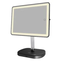 Touch Pro 2.0 LED Makeup Mirror With Qi Charging Base 28 Touch Pro 2.0 LED Makeup Mirror With Qi Charging Base -Impressionsvanity Touch Pro 2.0 LED Makeup Mirror IVMM TOUCHPROV2 BLK S TILT WARM