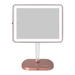Touch Pro 2.0 LED Makeup Mirror With Qi Charging Base 32 Touch Pro 2.0 LED Makeup Mirror With Qi Charging Base -Impressionsvanity Touch Pro 2.0 LED Makeup Mirror IVMM TOUCHPROV2 RSGLD F HRZNTL BRIGHT