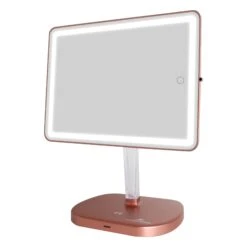 Touch Pro 2.0 LED Makeup Mirror With Qi Charging Base 33 Touch Pro 2.0 LED Makeup Mirror With Qi Charging Base -Impressionsvanity Touch Pro 2.0 LED Makeup Mirror IVMM TOUCHPROV2 RSGLD S ON BRIGHT