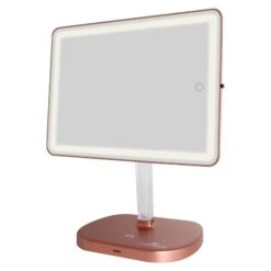 Touch Pro 2.0 LED Makeup Mirror With Qi Charging Base 34 Touch Pro 2.0 LED Makeup Mirror With Qi Charging Base -Impressionsvanity Touch Pro 2.0 LED Makeup Mirror IVMM TOUCHPROV2 RSGLD S TILT NATURAL