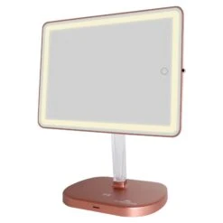 Touch Pro 2.0 LED Makeup Mirror With Qi Charging Base 35 Touch Pro 2.0 LED Makeup Mirror With Qi Charging Base -Impressionsvanity Touch Pro 2.0 LED Makeup Mirror IVMM TOUCHPROV2 RSGLD S TILT WARM