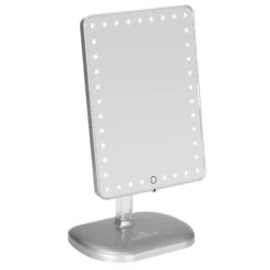 Touch Pro LED Makeup Mirror With Bluetooth Audio+Speakerphone & USB Charger -Impressionsvanity TouchPro Silver 1 Cropped