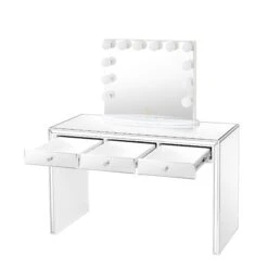 Leah Premium Mirrored Vanity Table 17 Leah Premium Mirrored Vanity Table -Impressionsvanity WHITE 2
