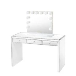 Leah Premium Mirrored Vanity Table 24 Leah Premium Mirrored Vanity Table -Impressionsvanity WHITE 3