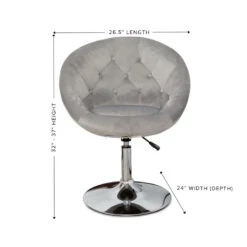 Antoinette Round Tufted Vanity Chair -Impressionsvanity antoinette round tufted vanity chair