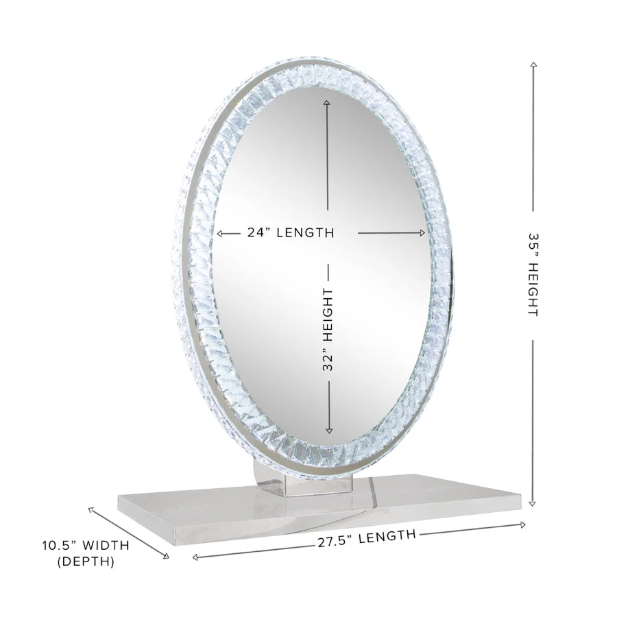 Diamond Collection OVAL Premium Illuminated Vanity Mirror 9 Diamond Collection OVAL Premium Illuminated Vanity Mirror - Image 7