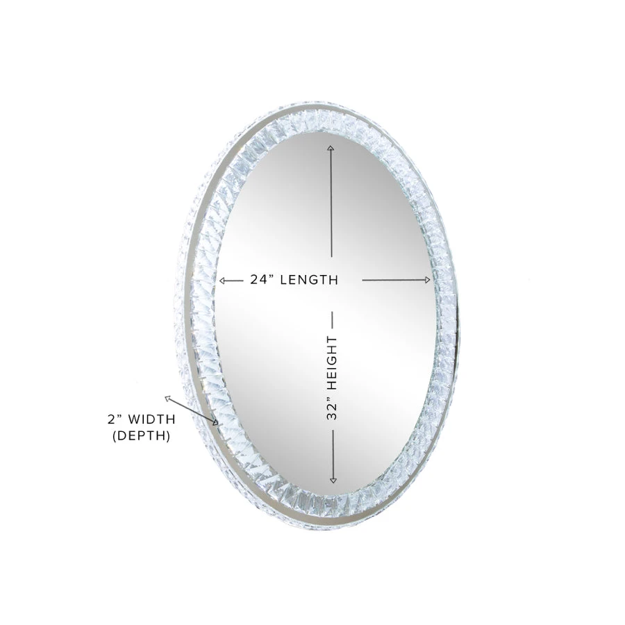 Diamond Collection OVAL Premium Illuminated Vanity Mirror 10 Diamond Collection OVAL Premium Illuminated Vanity Mirror - Image 8