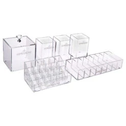 Diamond Collection 6-Piece Acrylic Makeup Organizer Set