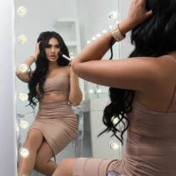 Hollywood Glow® FL Vanity Floor Mirror -Impressionsvanity impressions vanity hollywood glow full length vanity mirror brittanybearmakeup