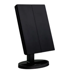 Touch Trifold XL Dimmable LED Makeup Mirror 29 Touch Trifold XL Dimmable LED Makeup Mirror -Impressionsvanity impressions vanity touch trifold xl led makeup mirror black folded