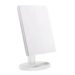 Touch Trifold XL Dimmable LED Makeup Mirror 22 Touch Trifold XL Dimmable LED Makeup Mirror -Impressionsvanity impressions vanity touch trifold xl led makeup mirror white folded