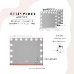 Hollywood Aurora Makeup Mirror 39 Hollywood Aurora Makeup Mirror -Impressionsvanity ivc img pdp aurora bt infographic 0523