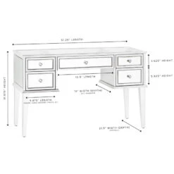 SlayStation® Kimberly Mirrored Vanity Table 13 SlayStation® Kimberly Mirrored Vanity Table -Impressionsvanity kimberly table wht 01 dimensions